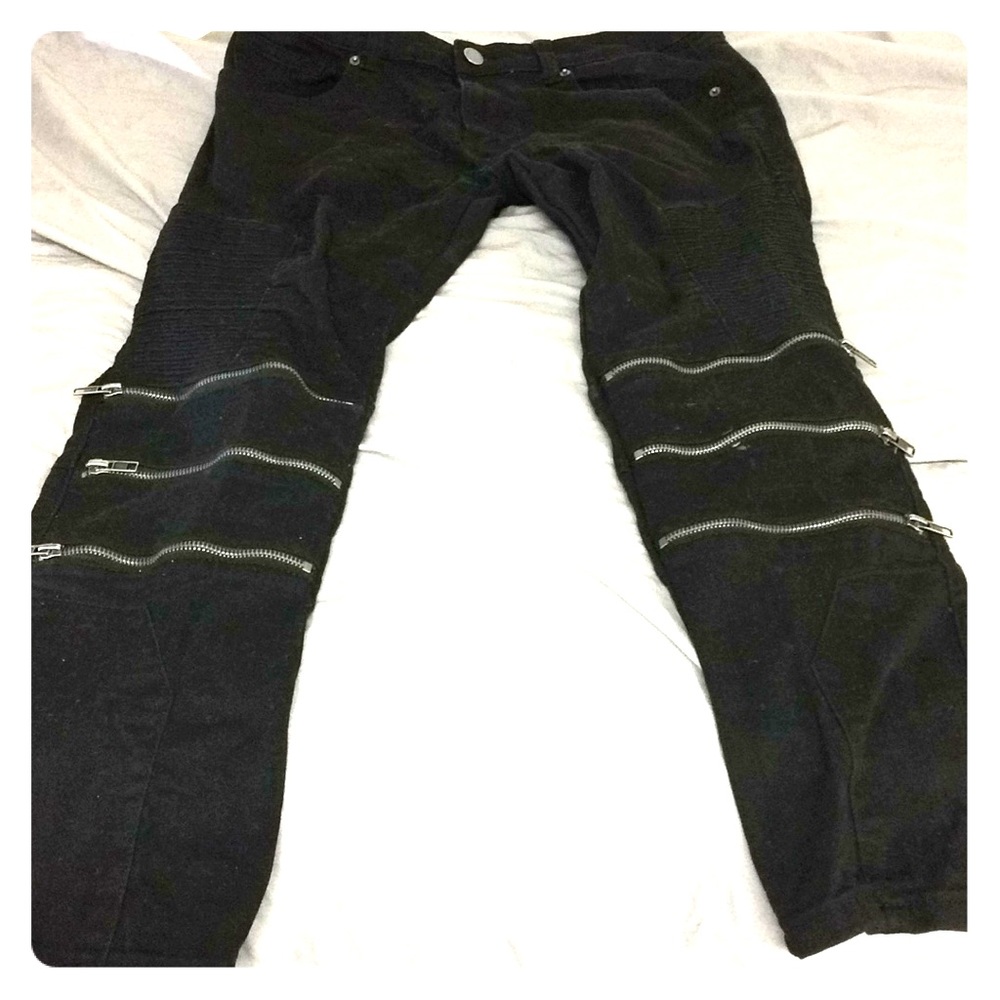 Black Biker Jeans